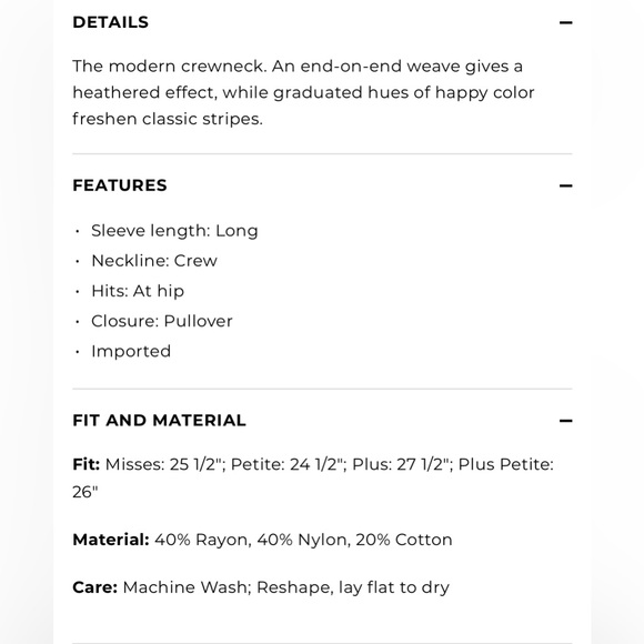 Talbots Cotton END-ON-END OMBRÉ SWEATER 2X - Picture 3 of 8